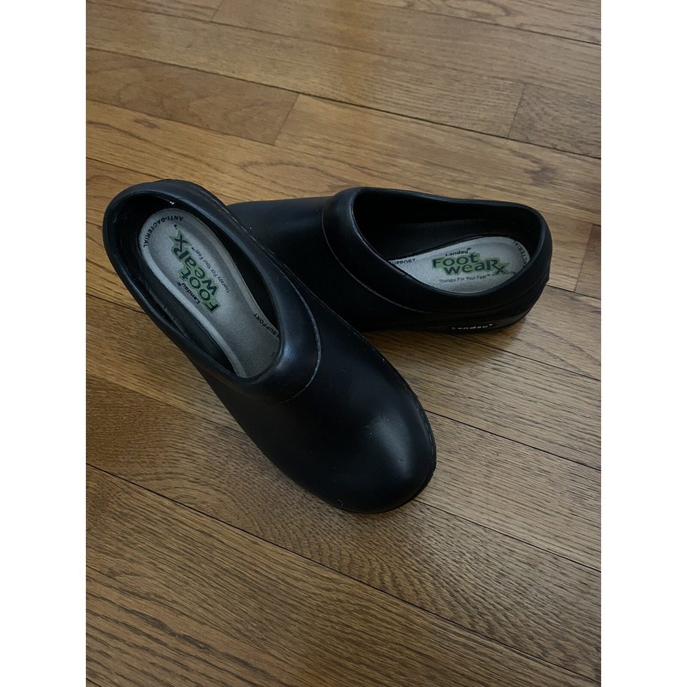Landau Foot Wear RX Nursing Shoes Comfort Clogs Non Slip Black Women's 5 New